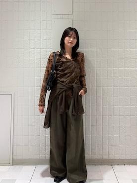 「KBF（ケイビーエフ）のアイテム（パンツ）」を使った、Hinaさん（レディース・160cm）の夏コーディネート