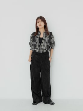 「KBF（ケイビーエフ）のアイテム（パンツ）」を使った、Hinaさん（レディース・160cm）の夏コーディネート