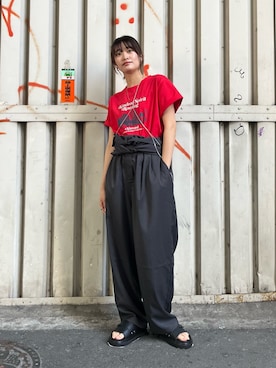 「kbf_ootd」｜「アイテム（サロペット/オーバーオール）」を使った、Hinaさん（レディース・160cm）の夏コーディネート