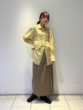 「アイテム（ヘアゴム）」を使った、Hinaさん（レディース・160cm）の秋コーディネート