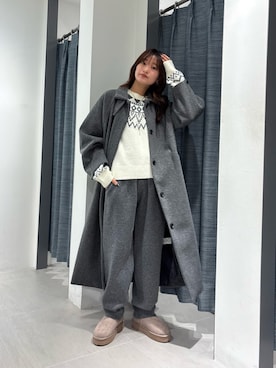 「アイテム（ステンカラーコート）」を使った、Hinaさん（レディース・160cm）の冬コーディネート
