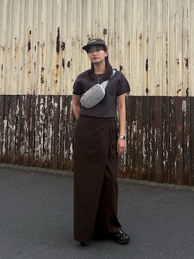 「KBF（ケイビーエフ）のアイテム（帽子）」を使った、Hinaさん（レディース・160cm）の夏コーディネート