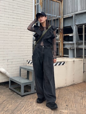 「TYPESERVICE（タイプサービス）のアイテム（帽子）」を使った、Hinaさん（レディース・160cm）の夏コーディネート