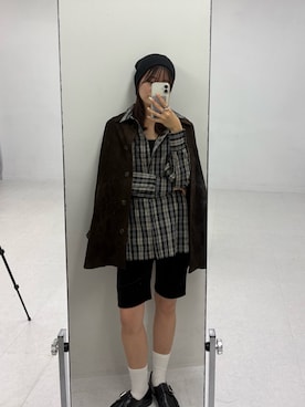 「KBF（ケイビーエフ）のアイテム（帽子）」を使った、Hinaさん（レディース・160cm）の夏コーディネート
