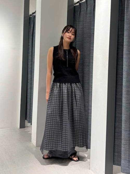 今期新品　KBF♡ チュールレイヤードチェックスカート セール】チュールレイヤードチェックスカート（スカート）｜KBF