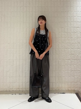 「アイテム（ローファー）」を使った、Hinaさん（レディース・160cm）の夏コーディネート