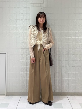 「KBF（ケイビーエフ）のアイテム（キャミソール）」を使った、Hinaさん（レディース・160cm）の夏コーディネート