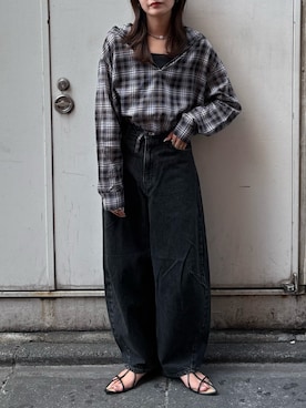 「SENSE OF PLACE by URBAN RESEARCH（センスオブプレイスバイアーバンリサーチ）のアイテム（サンダル）」を使った、Hinaさん（レディース・160cm）の夏コーディネート