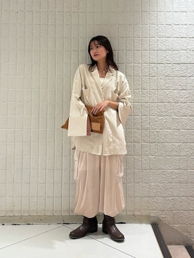 「KBF（ケイビーエフ）のアイテム（キャミソール）」を使った、Hinaさん（レディース・160cm）の秋コーディネート