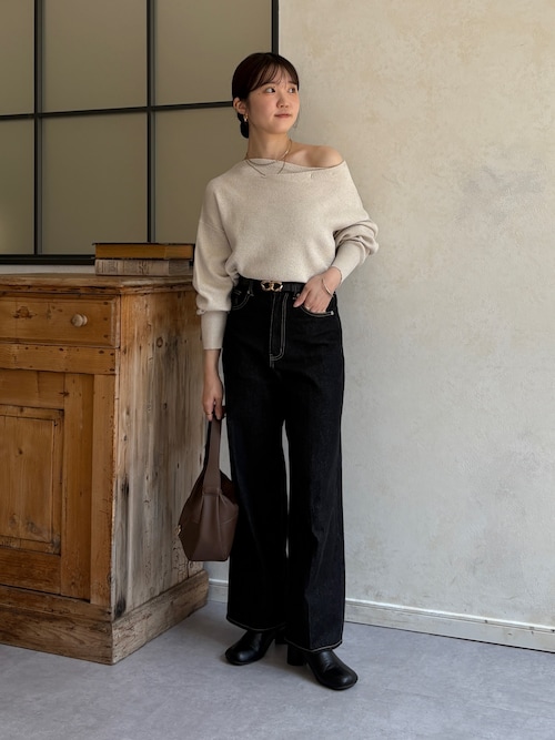 Thevon Yuna企画　ハイウエストデニム Yuna企画】ハイウエストストレートデニムパンツ（その他パンツ