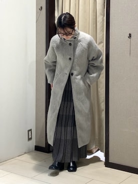 「シャギー」｜「アイテム（その他アウター）」を使った、omochiさん（レディース・154cm）の冬コーディネート
