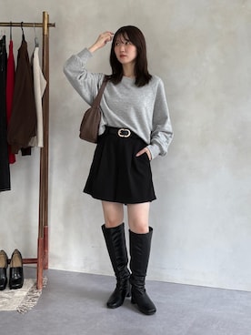 「Thevon（ゼボン）の【Yuna＆Mayuコラボ企画】ニュアンスワンハンドルバッグ（トートバッグ）」を使った、omochiさん（レディース・154cm）の秋コーディネート