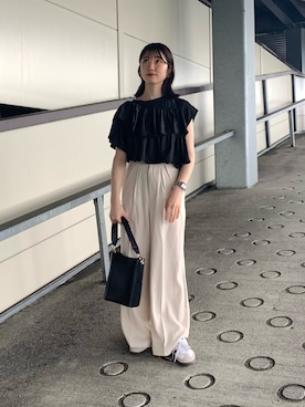 オケージョン】シアーブラウス×タックオールインワン【Thevon