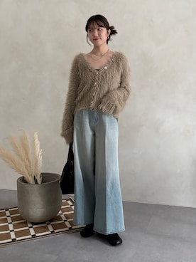 「アイテム（トートバッグ）」を使った、omochiさん（レディース・154cm）の秋コーディネート