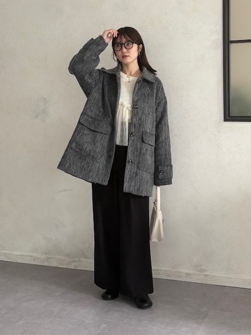 セール】ステンカラーシャギーミドルコート（その他アウター）｜Thevon