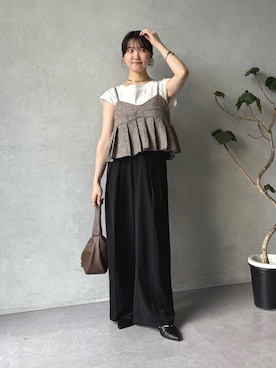 「アイテム（トートバッグ）」を使った、omochiさん（レディース・154cm）の夏コーディネート