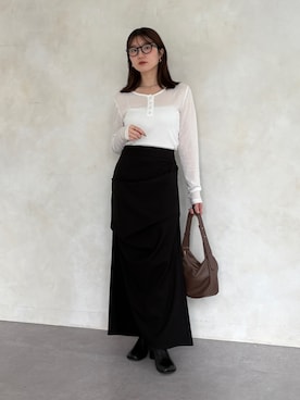 「Thevon（ゼボン）のアイテム」を使った、omochiさん（レディース・154cm）の冬コーディネート