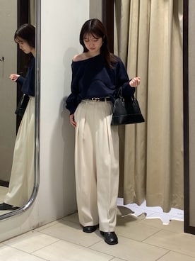 omochiさんの「ダブルリングバックルベルト」を使ったコーディネート