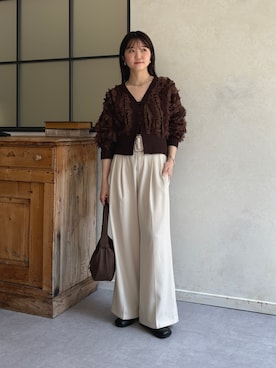 「アイテム（スラックス）」を使った、omochiさん（レディース・154cm）の夏コーディネート