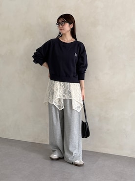 「アイテム（ボストンバッグ）」を使った、omochiさん（レディース・154cm）の夏コーディネート
