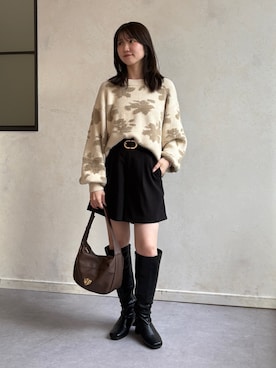 「Thevon（ゼボン）の【Yuna＆Mayuコラボ企画】ニュアンスワンハンドルバッグ（トートバッグ）」を使った、omochiさん（レディース・154cm）の秋コーディネート