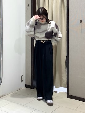 omochiさんの「ダブルリングバックルベルト」を使ったコーディネート