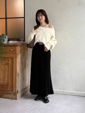 「Thevon（ゼボン）の【Yuna＆Mayuコラボ企画】ニュアンスワンハンドルバッグ（トートバッグ）」を使った、omochiさん（レディース・154cm）の秋コーディネート