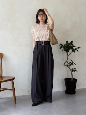 「Thevon（ゼボン）の【heilly】ツイストチョーカー（チョーカー、ゴールド系）」を使った、omochiさん（レディース・154cm）の夏コーディネート