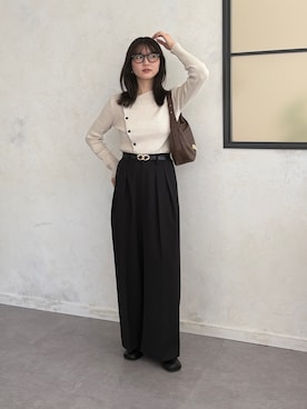 「アイテム（ファッション雑貨）」を使った、omochiさん（レディース・154cm）の秋コーディネート