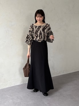 「アイテム（ベルト）」を使った、omochiさん（レディース・154cm）の夏コーディネート