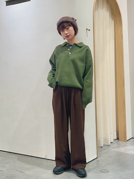 「スラックスパンツ」｜kimura_no_fukuさん（レディース・155cm）の冬コーディネート