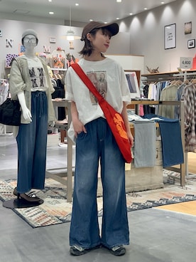 「CIAOPANIC TYPY（チャオパニックティピー）のアイテム（キャップ）」を使った、kimura_no_fukuさん（レディース・155cm）の夏コーディネート