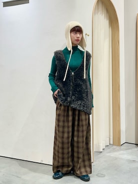 「アイテム（ニットキャップ/ビーニー）」を使った、kimura_no_fukuさん（レディース・155cm）の秋コーディネート