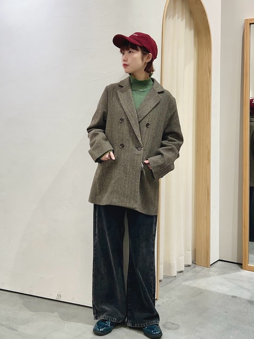 コーデュロイ刺繍キャップ