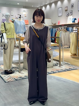 「CIAOPANIC TYPY（チャオパニックティピー）のシアーボーダーロンTee（Tシャツ/カットソー、ピンク系）」を使った、kimura_no_fukuさん（レディース・155cm）の春コーディネート
