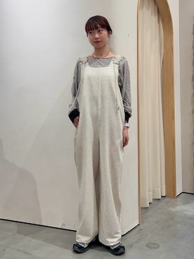 「CIAOPANIC TYPY（チャオパニックティピー）のシアーボーダーロンTee（Tシャツ/カットソー、グレー系）」を使った、kimura_no_fukuさん（レディース・155cm）の夏コーディネート
