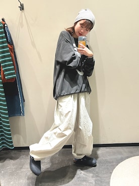 「カーゴパンツコーデ」｜「アイテム（スウェット）」を使った、kimura_no_fukuさん（レディース・155cm）の秋コーディネート