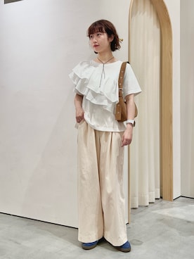 「フリルトップス」｜kimura_no_fukuさん（レディース・155cm）の夏コーディネート