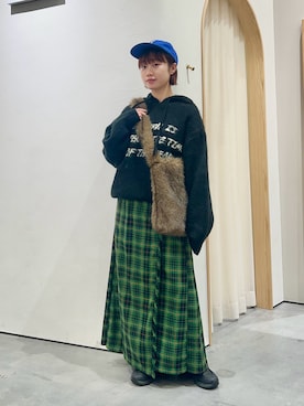 「スカートコーデ」｜「アイテム（帽子）」を使った、kimura_no_fukuさん（レディース・155cm）の冬コーディネート