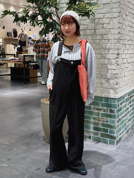 「CIAOPANIC TYPY（チャオパニックティピー）の:プレート付きリブヘアターバン（ヘアバンド、グレー系）」を使った、kimura_no_fukuさん（レディース・155cm）の春コーディネート