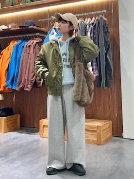 「アイテム（MA-1）」を使った、kimura_no_fukuさん（レディース・155cm）の冬コーディネート