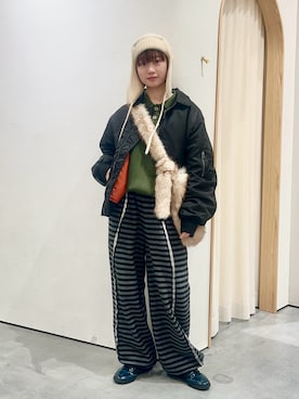 「アイテム（MA-1）」を使った、kimura_no_fukuさん（レディース・155cm）の冬コーディネート