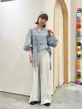 「CIAOPANIC TYPY（チャオパニックティピー）の:プレート付きリブヘアターバン（ヘアバンド、グレー系）」を使った、kimura_no_fukuさん（レディース・155cm）の春コーディネート