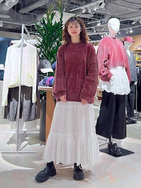 「RAGEBLUE（レイジブルー）のアイテム（Tシャツ/カットソー）」を使った、理咲さん（レディース・163cm）の秋コーディネート