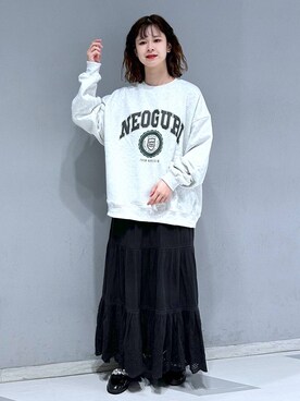 「アイテム（スウェット）」を使った、理咲さん（レディース・163cm・20代）の秋コーディネート