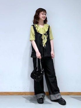 「アイテム（ローファー）」を使った、理咲さん（レディース・163cm・20代）の夏コーディネート