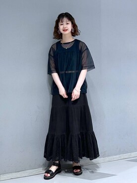 理咲さん(レディース・163cm)の夏コーディネート