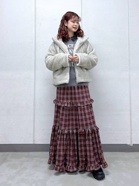 「RAGEBLUE（レイジブルー）のアイテム（ブルゾン）」を使った、理咲さん（レディース・163cm）の冬コーディネート