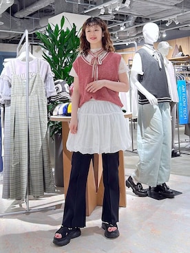 理咲さん(レディース・163cm)の夏コーディネート