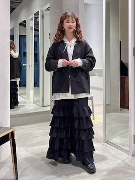 「RAGEBLUE（レイジブルー）のアイテム（ジャケット/アウター）」を使った、理咲さん（レディース・164cm）の春コーディネート